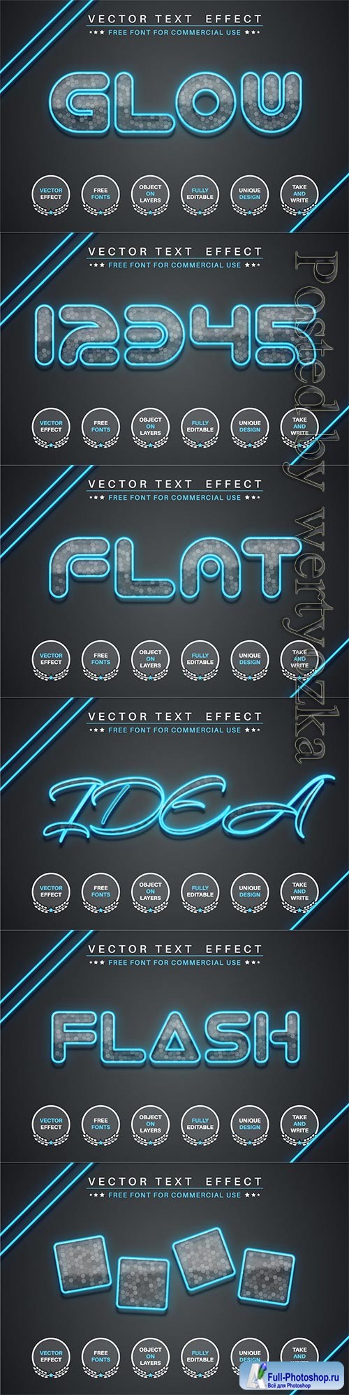 Flash glass - editable text effect, font style