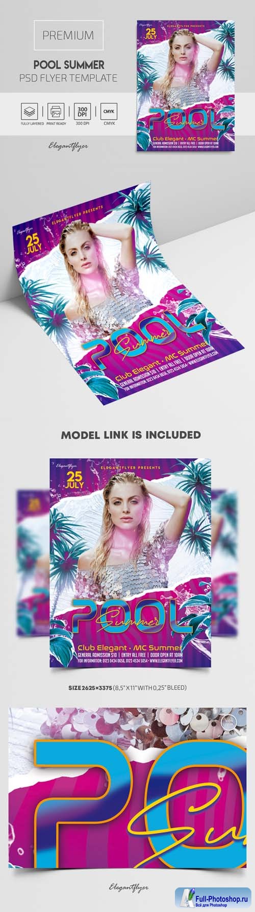 Pool Summer Party PSD Flyer