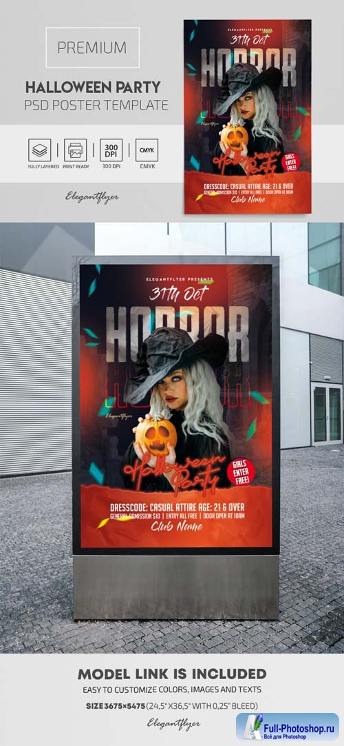 Halloween Horror Party PSD Flyer