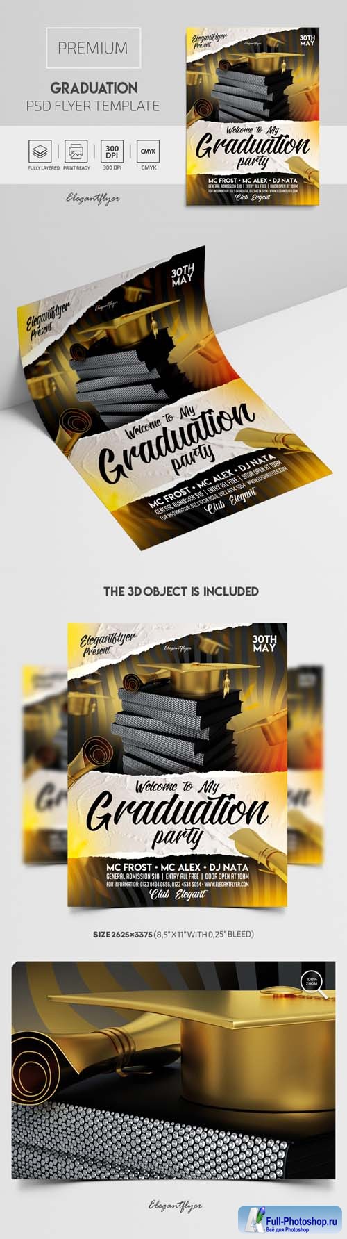 Graduation Premium PSD Flyer Template