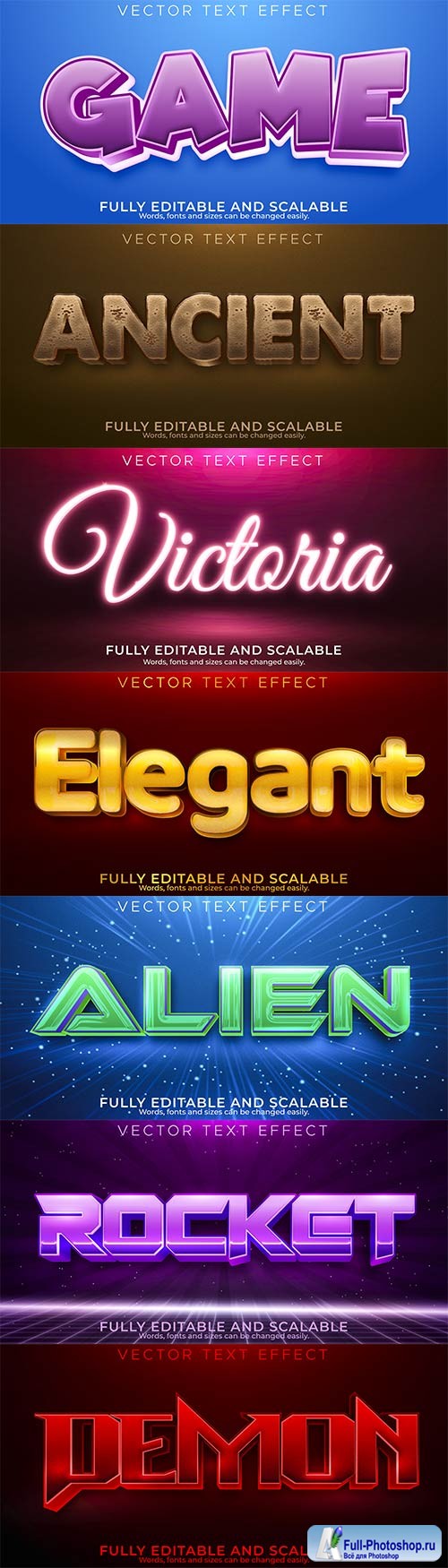 3d editable text style effect vector vol 865