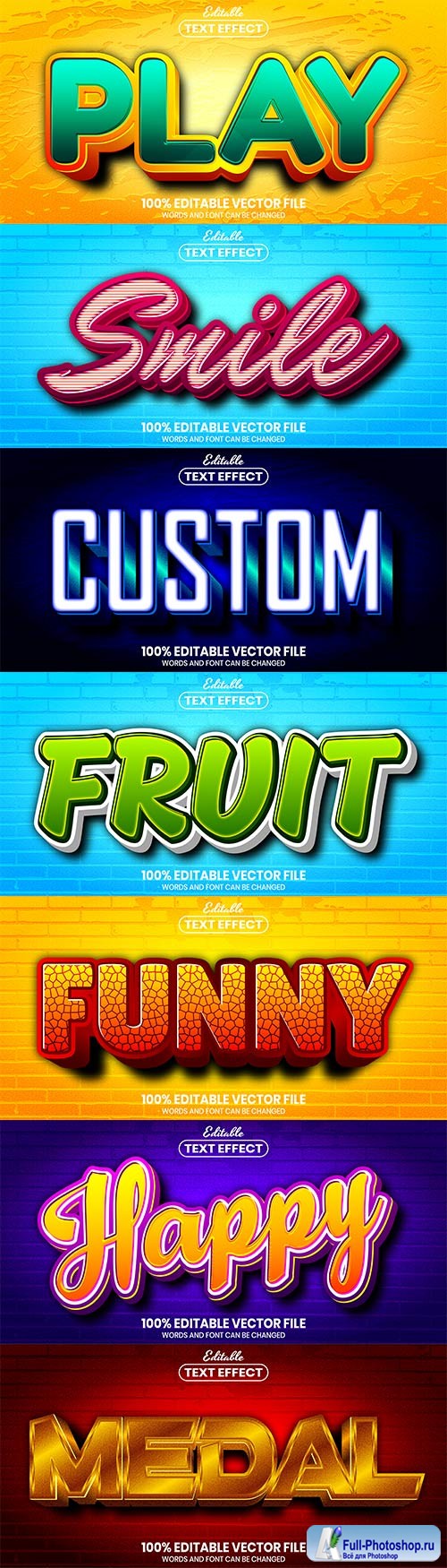 3d editable text style effect vector vol 860