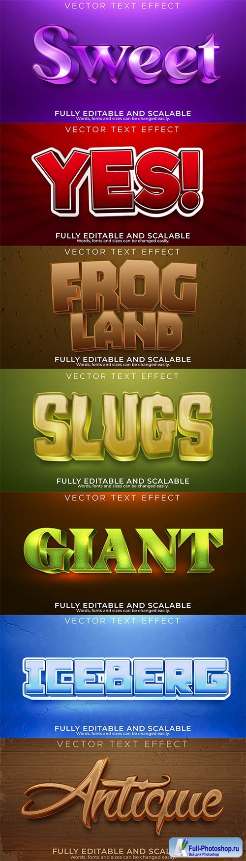 3d editable text style effect vector vol 863