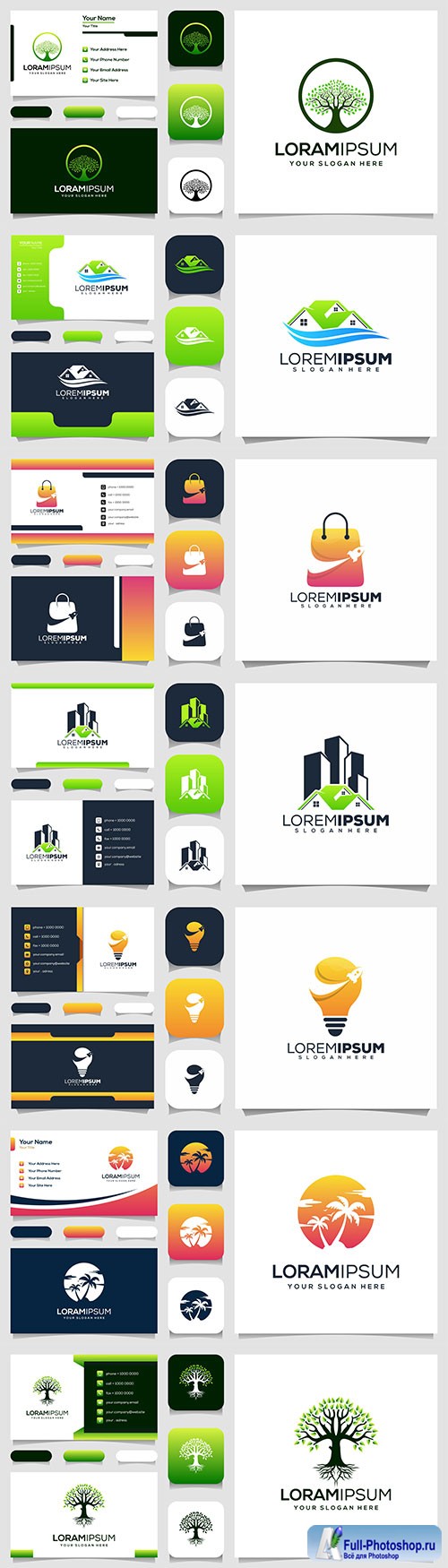 Modern logo and business card premium vector