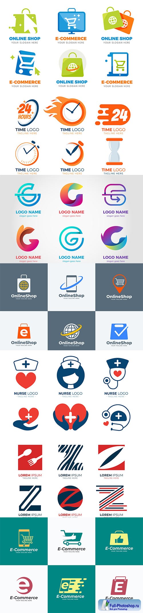 Logos and signs in vector