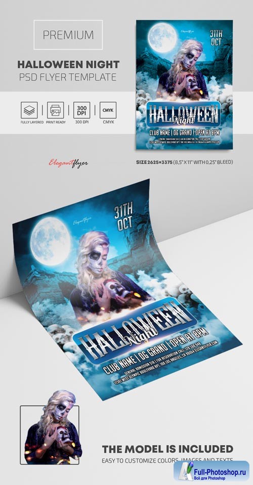 Halloween Night Premium PSD Flyer Template vol 2