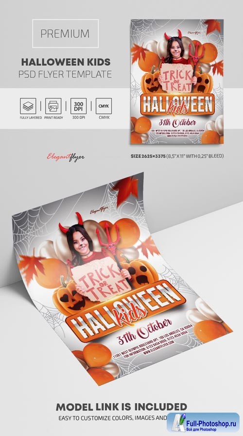 Halloween Kids Premium PSD Flyer Template