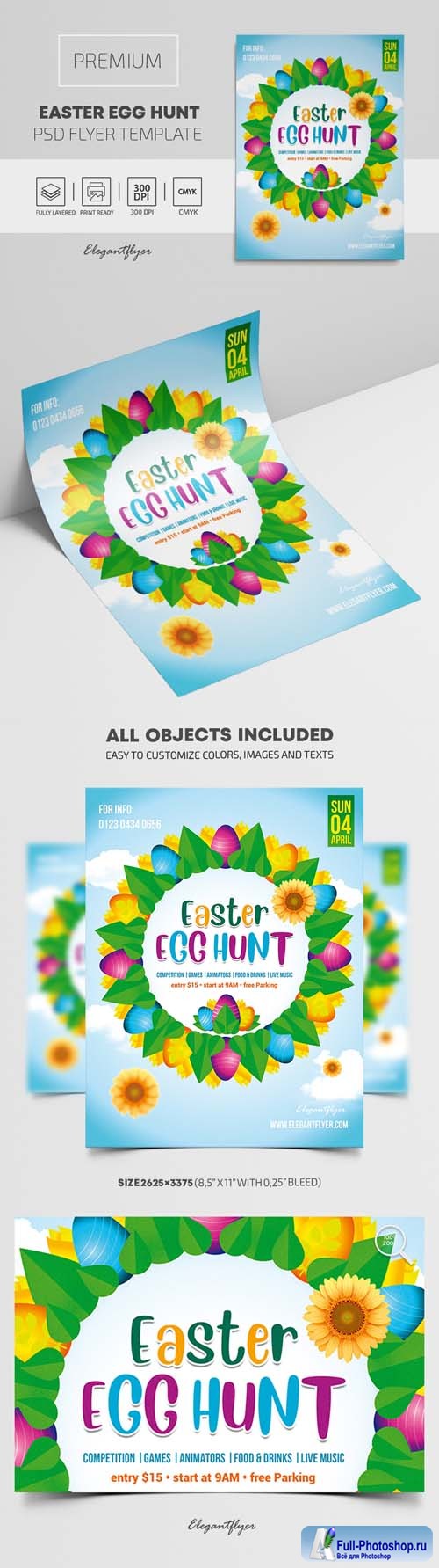 Easter Egg Hunt Premium PSD Flyer Template