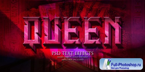 Queen text effect Premium Psd