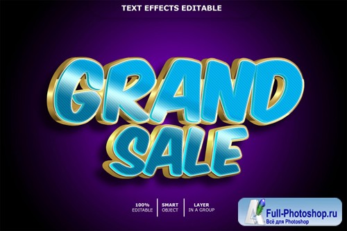 Grand sale text effect editable Premium Psd