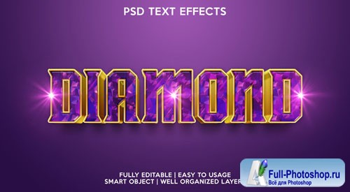 Diamond text effect Premium Psd