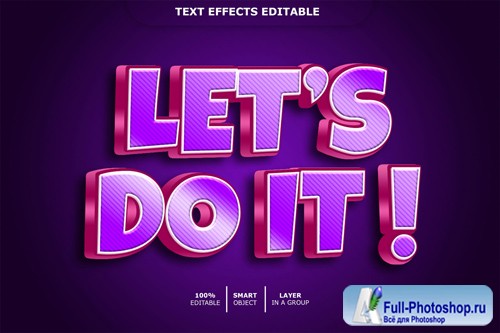 Lets do it text effect editable Premium Psd