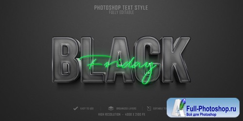 Black friday 3d text style effect Premium Psd2