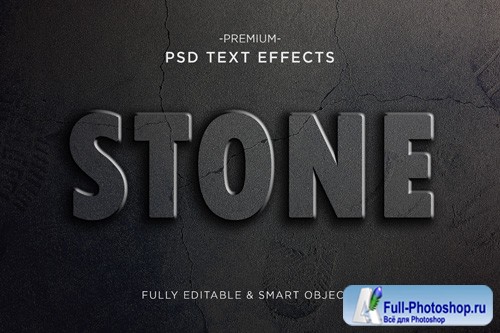 Crack stone text effect cracked text style premium psd