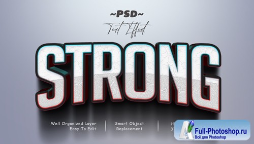 Strong 3d psd editable text effect Premium Psd