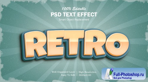 Retro style editable psd text effect Premium Psd