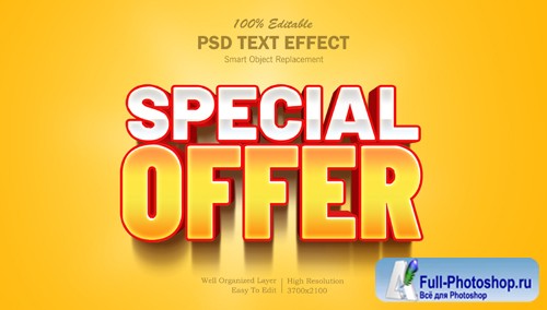 Special offer 3d photoshop editable text effect Premium Psd