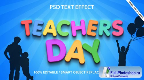 Editable text effect teachers day premium Premium Psd