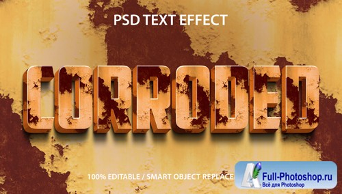 Editable text effect corroded premium Premium Psd