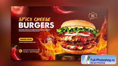 Delicious burger and food menu psd post template