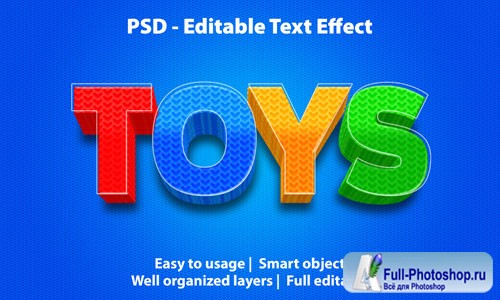 Editable text effect toys premium Premium Psd