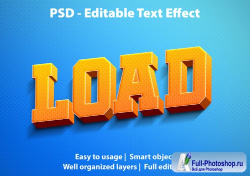 Editable text effect load premium Premium Psd