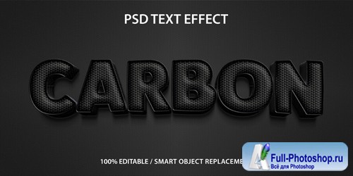 Editable text effect carbon premium Premium Psd