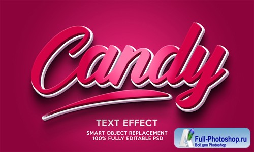 Candy text effect template Premium Psd