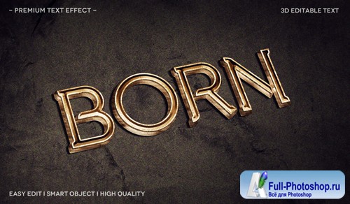 Born 3d text effect template Premium Psd