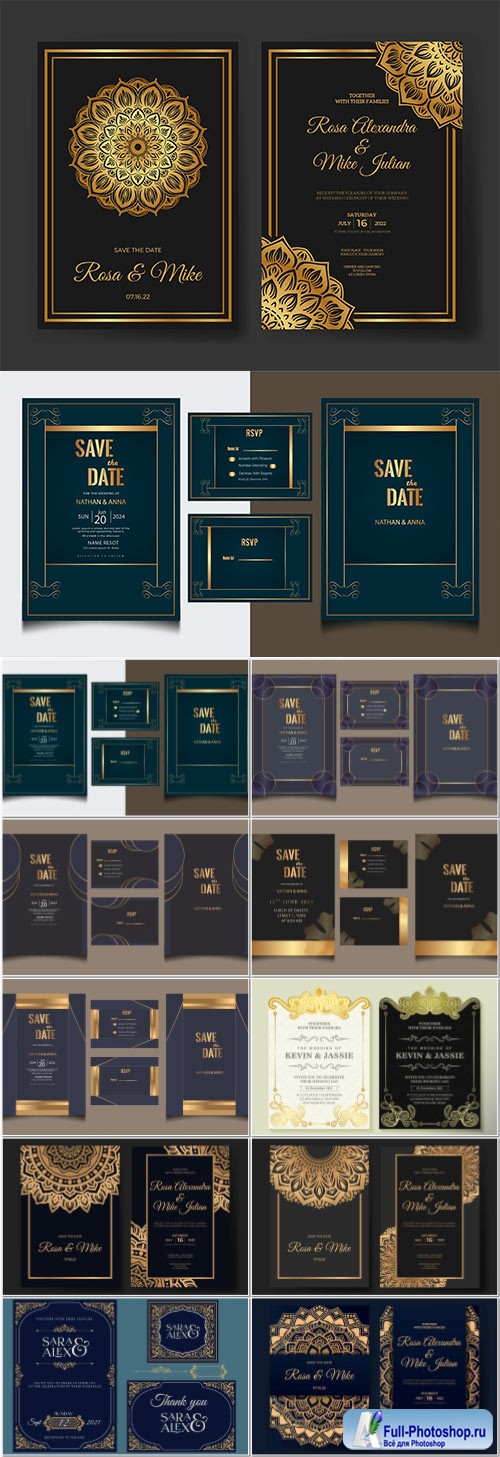 Luxury vector wedding invitation with mandaladesign