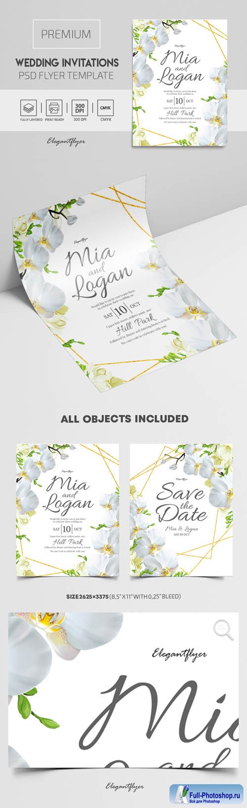 Wedding Invitations Premium PSD Flyer Template