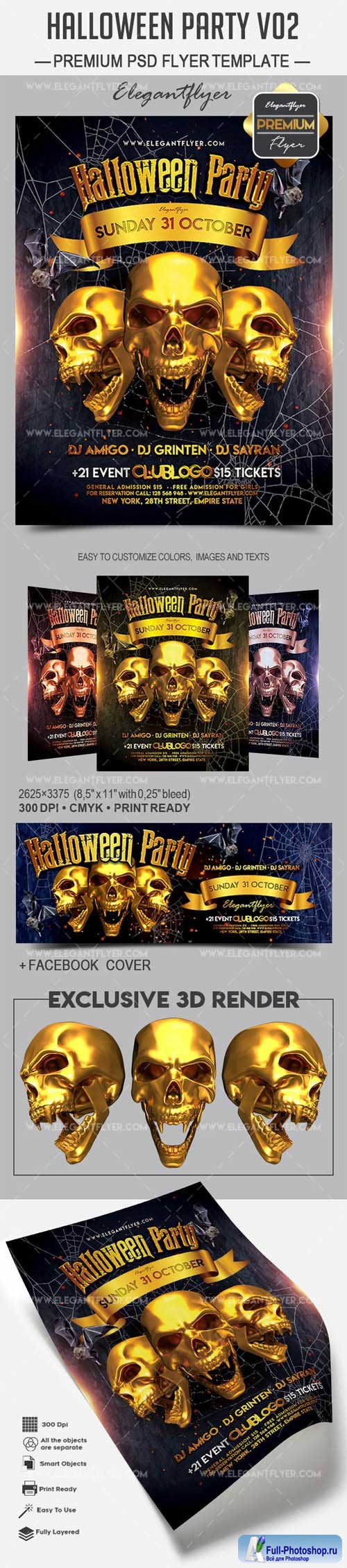 Halloween Party Flyer PSD Template vol 4