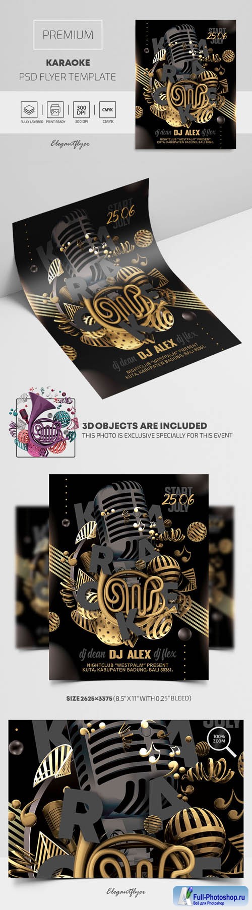 Karaoke Premium PSD Flyer Template