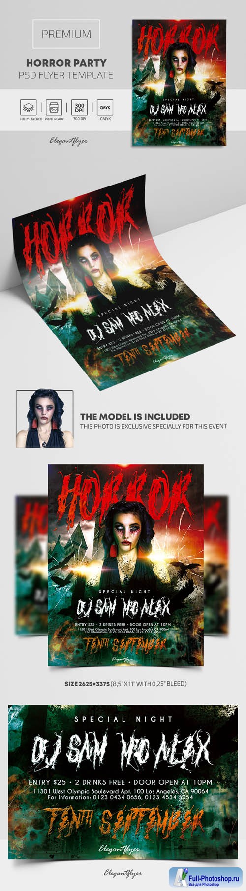 Horror Party Premium PSD Flyer Template