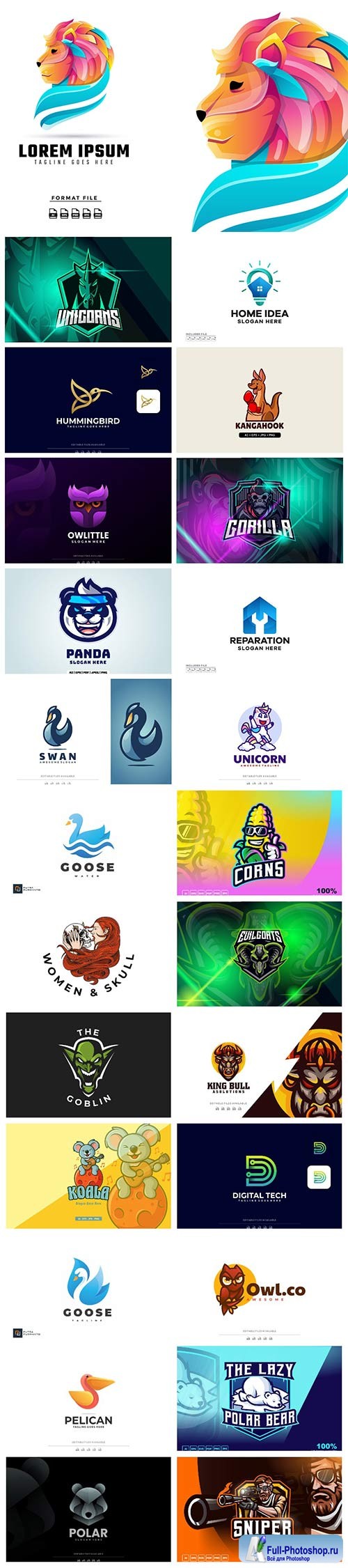 Set mascot logo vector template vol 3