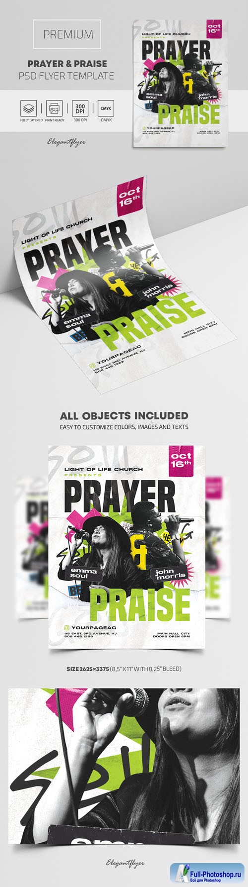 Prayer and Praise Premium PSD Flyer Template