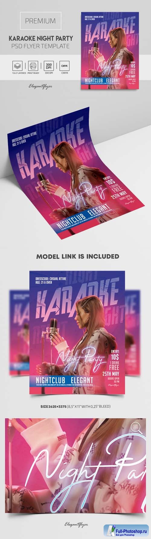 Karaoke Night Party Premium PSD Flyer Template