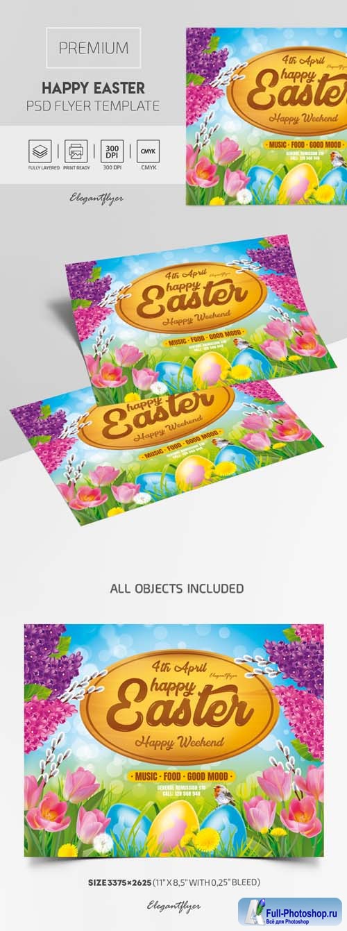 Happy Easter Premium PSD Flyer Template