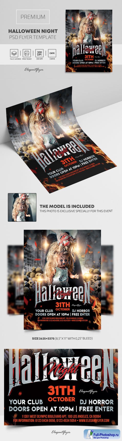 Halloween Night Premium PSD Flyer Template vol 3