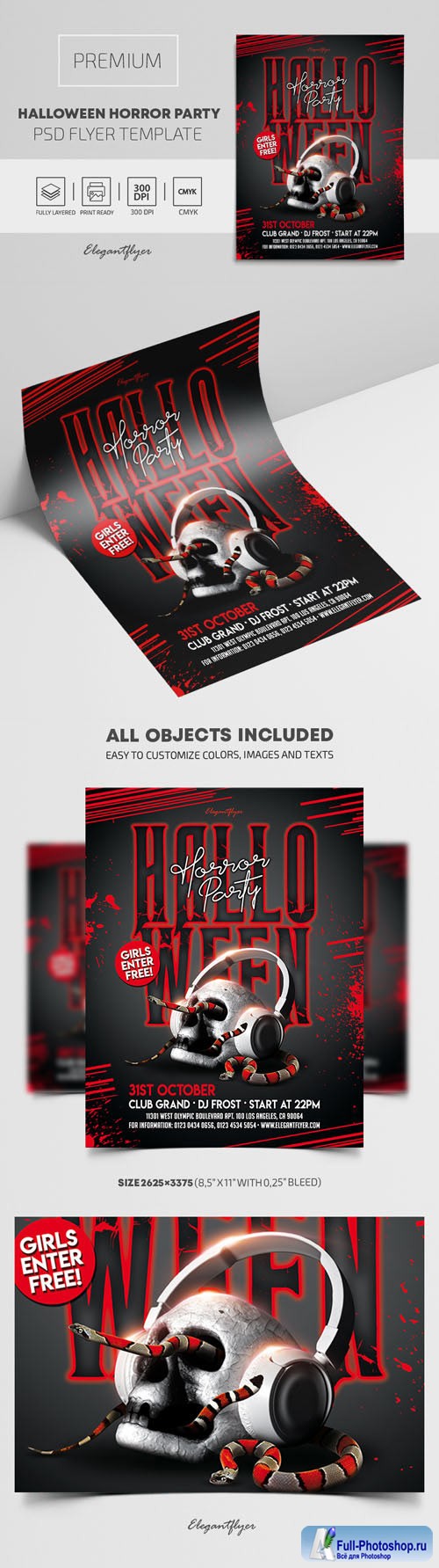 Halloween Horror Party  Premium PSD Flyer Template