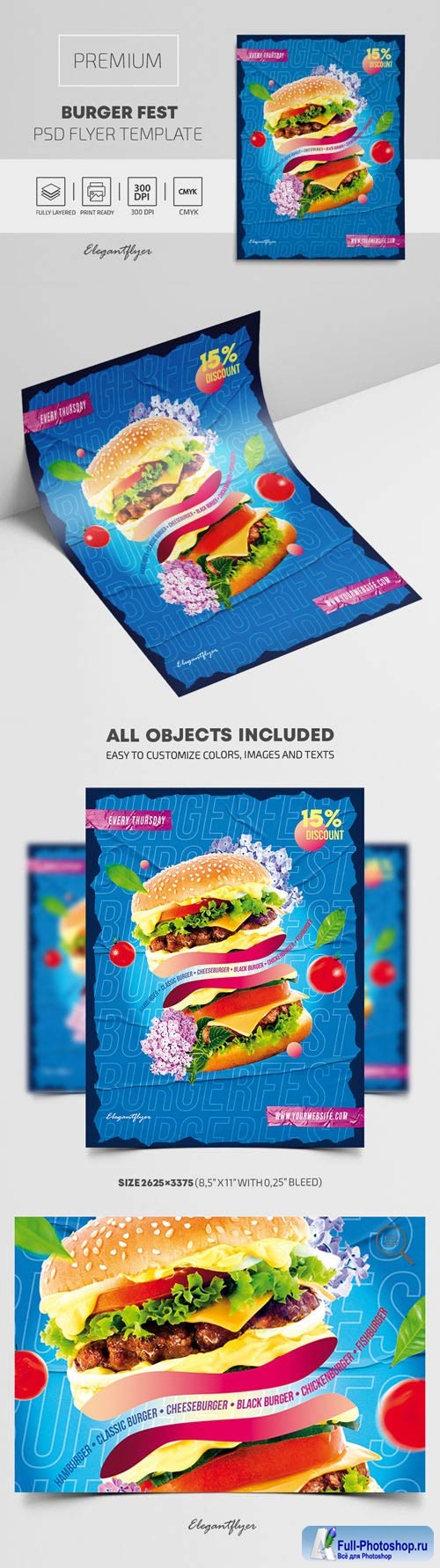 Burger Fest Premium PSD Flyer Template