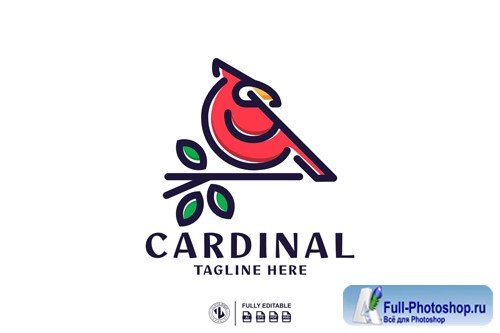 CARDINAL LINE ART LOGO TEMPLATES design templates