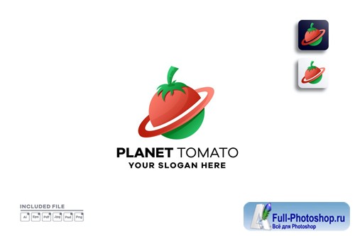 Planet tomato gradient logo design