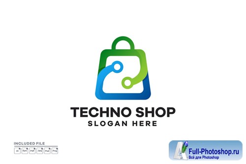 Techno Shop Gradient Logo Design