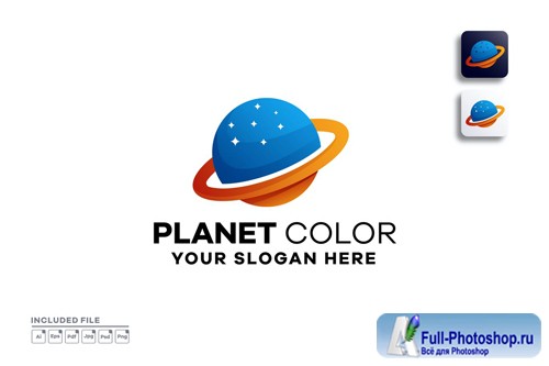 Planet gradient logo template design