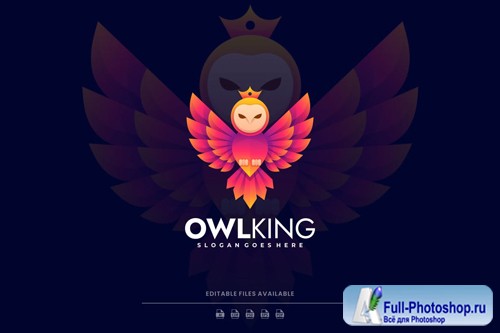 Owl King Gradient Colorful Logo