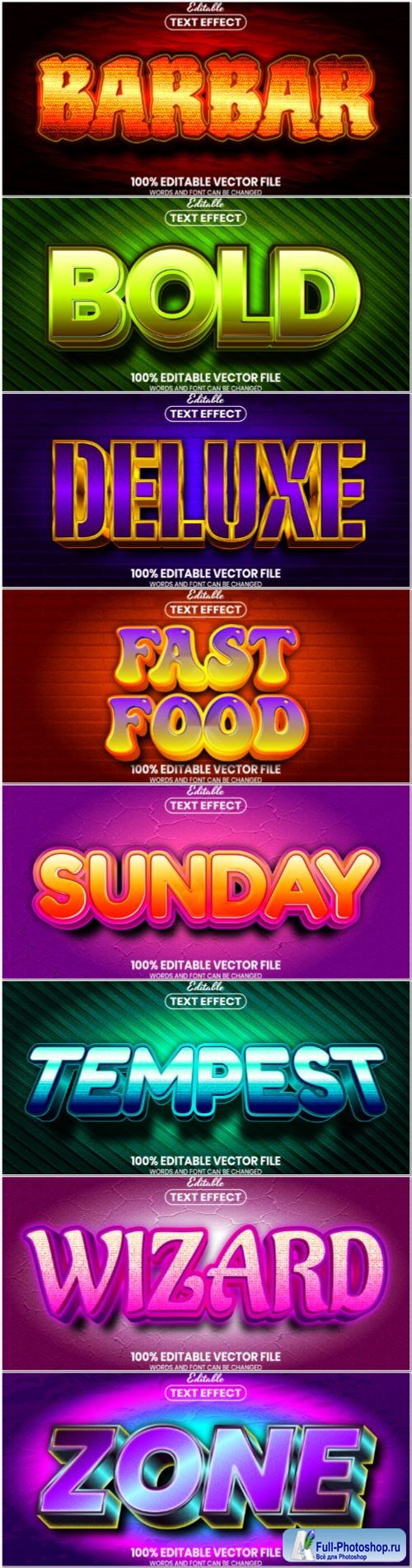 3d text editable style effect vector vol 70