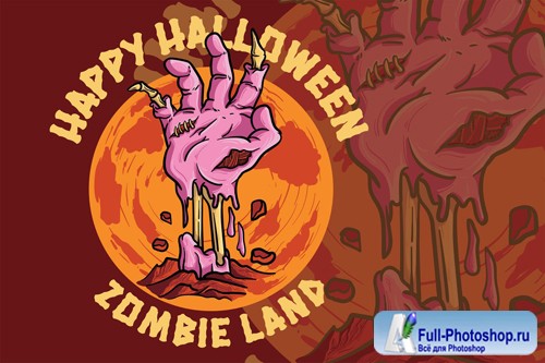 Zombie Land - Handdrawn Logo Illustration