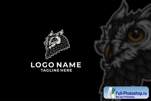 Owl Head Logo Design Vector