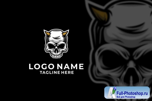 Devil Skull Logo Design Vector